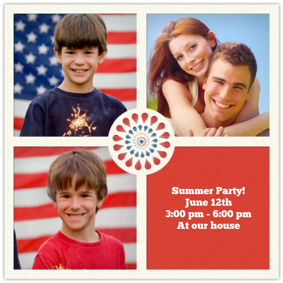 Fireworks Photo Frame card