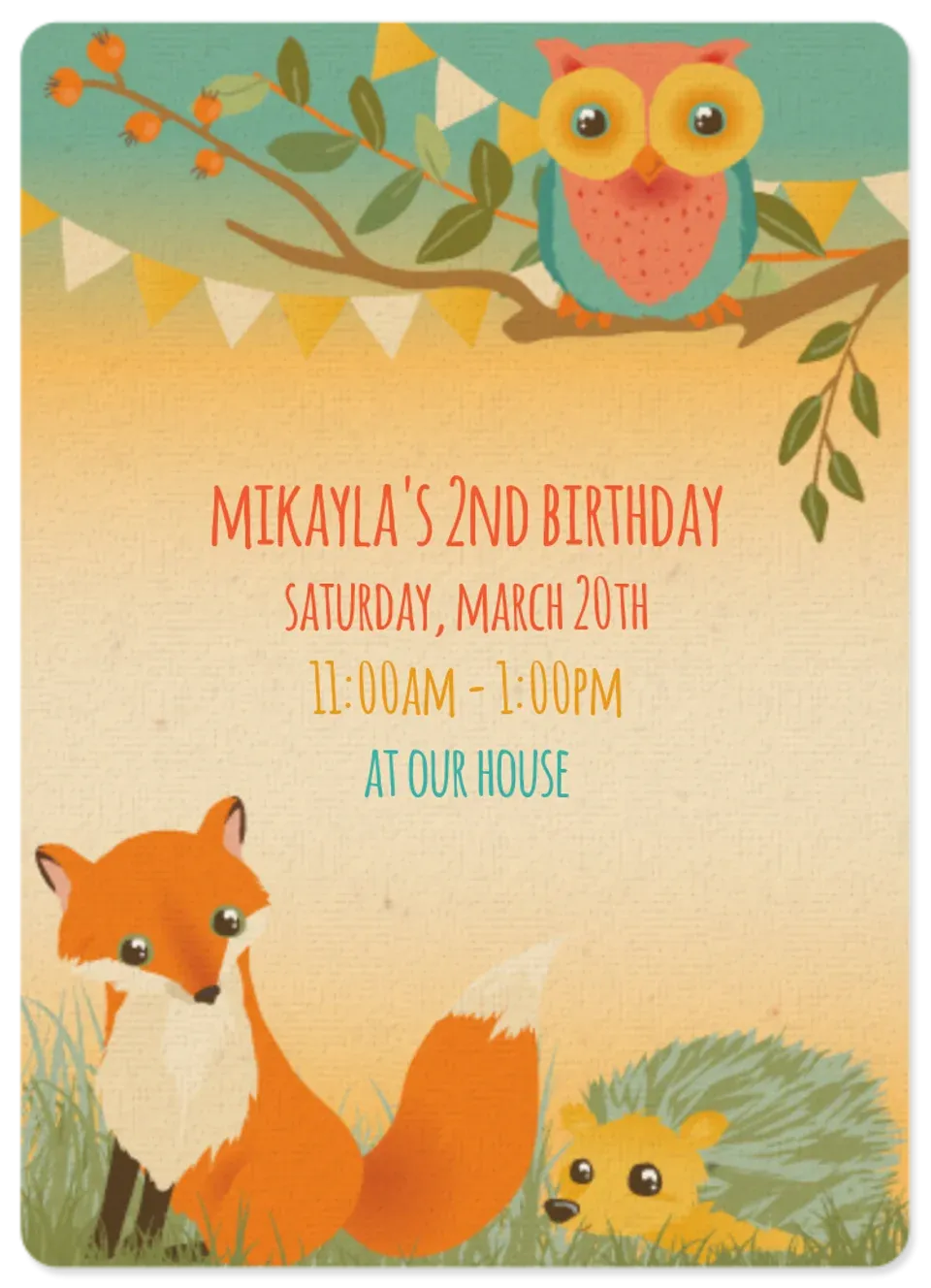 Woodland Animals card