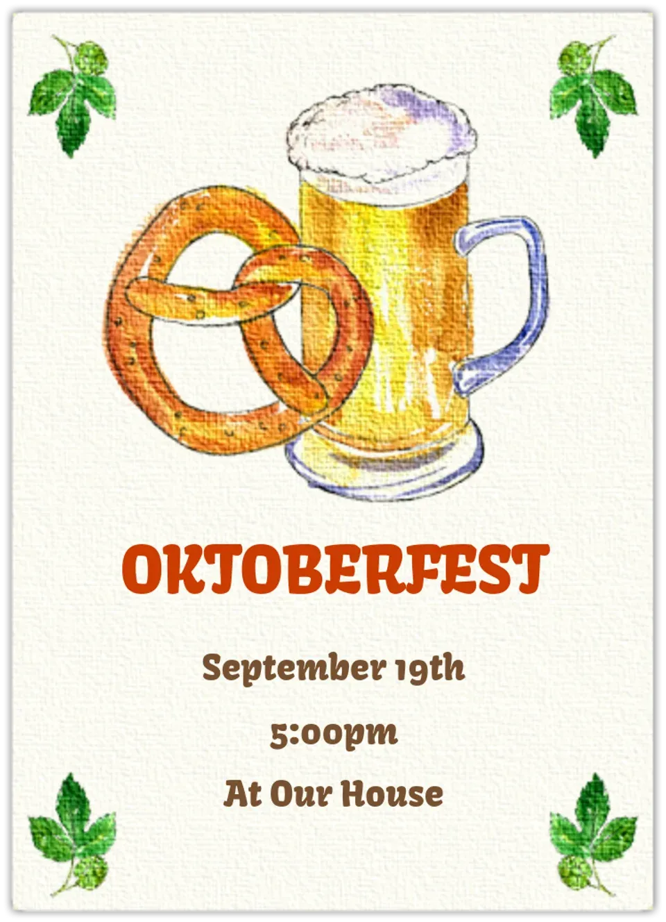 Pretzel & Beer card