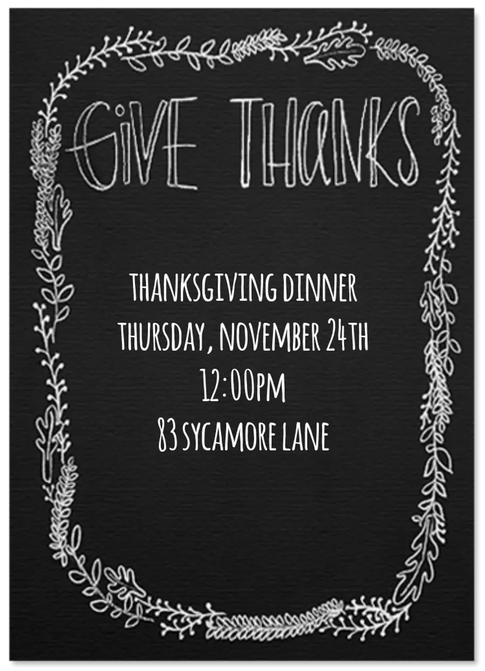 Give Thanks Chalkboard card