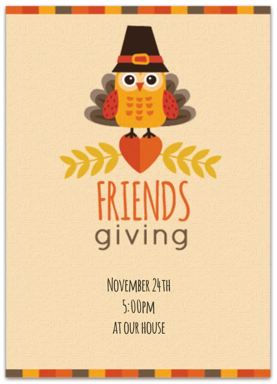 Friendsgiving Owl card