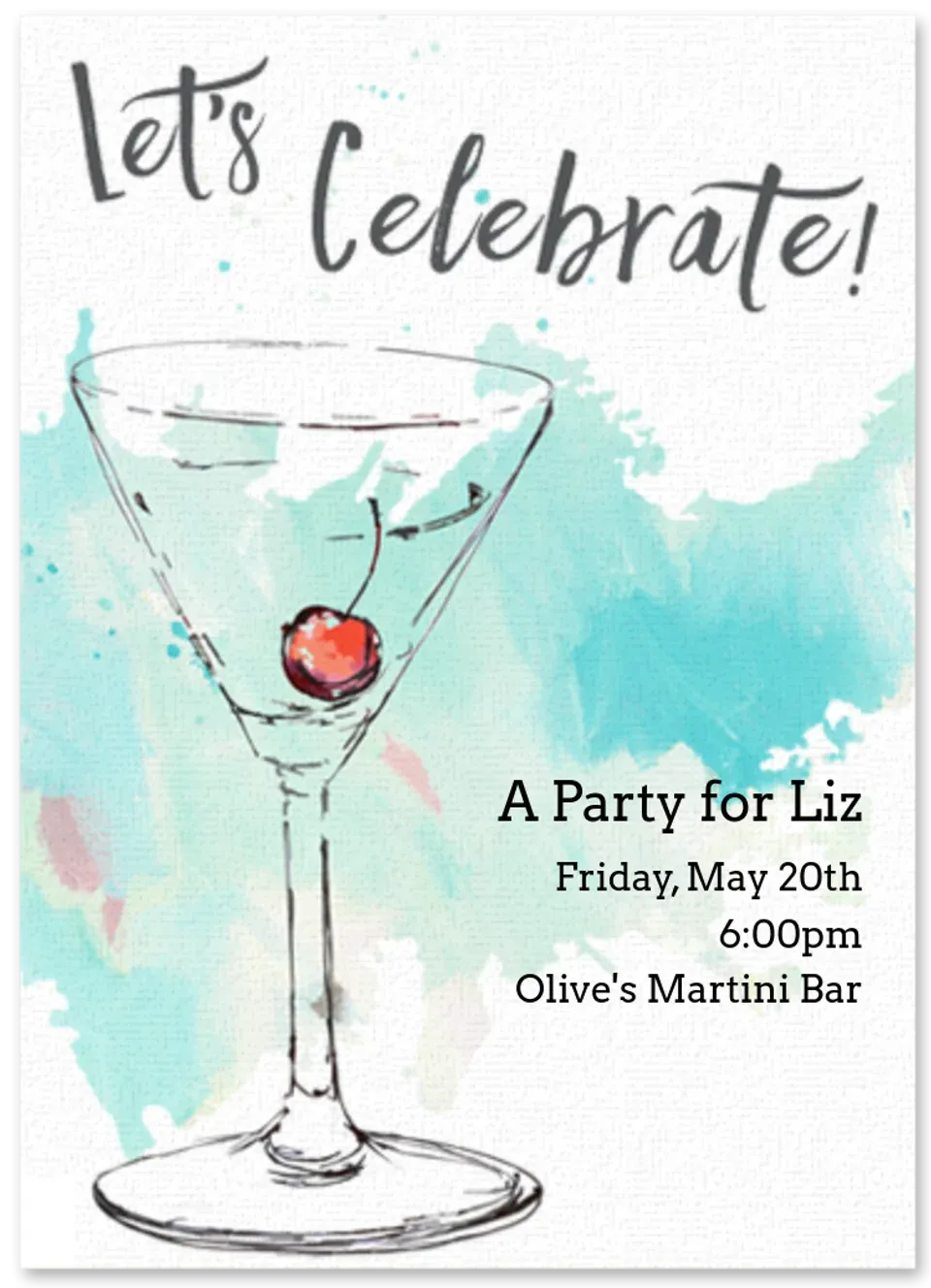 Aqua Storm Martini card