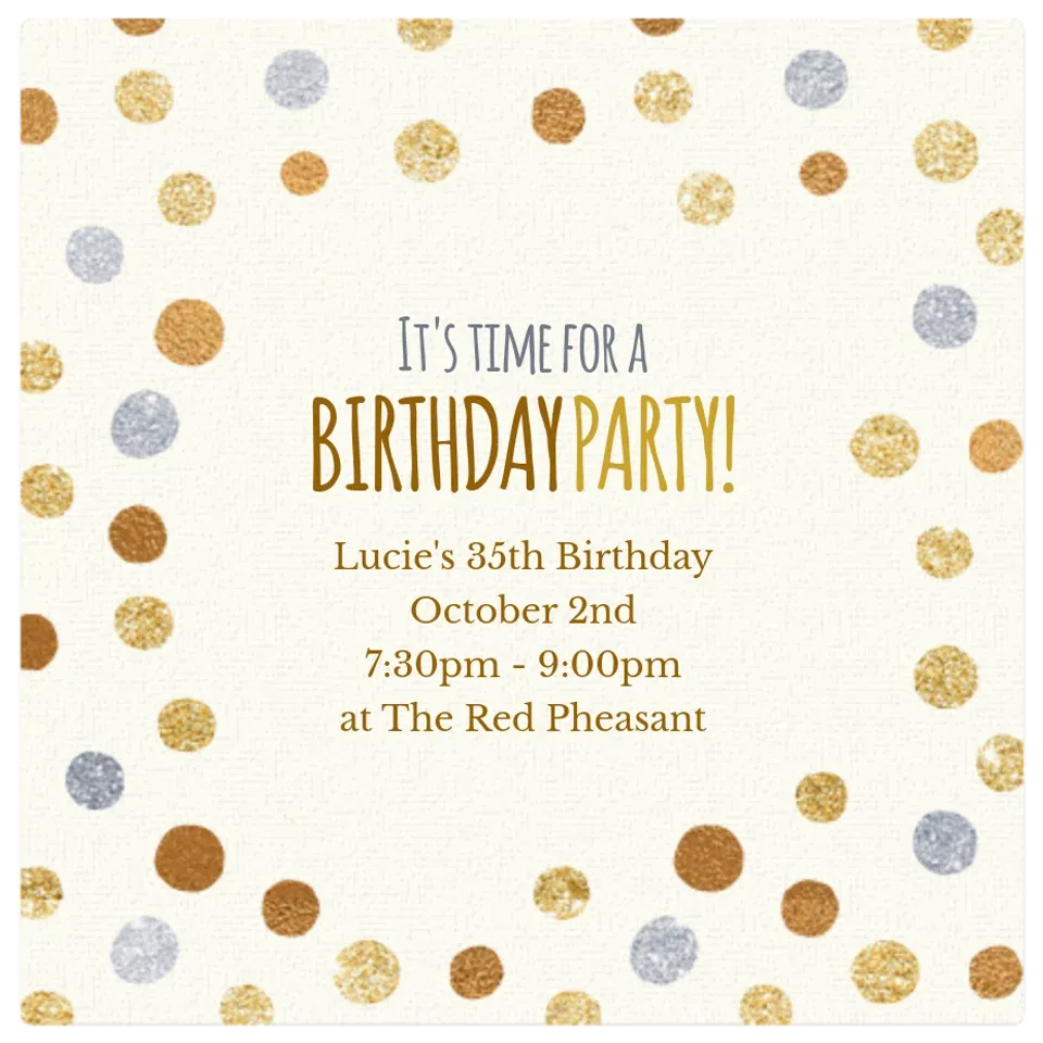 Birthday Foil Dots card