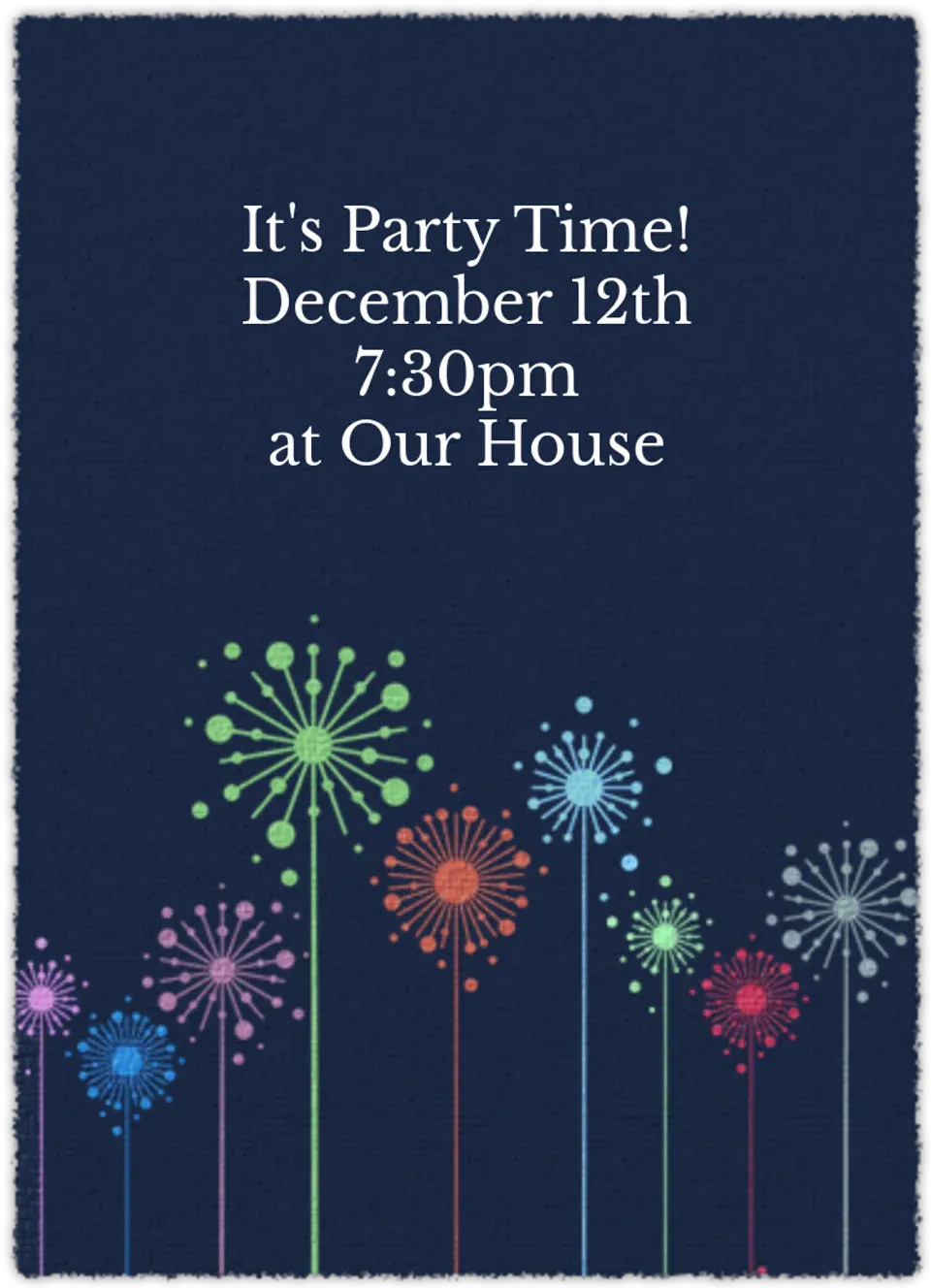 Colorful Fireworks card