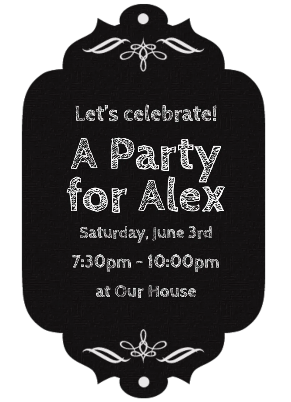 Chalkboard Die Cut card