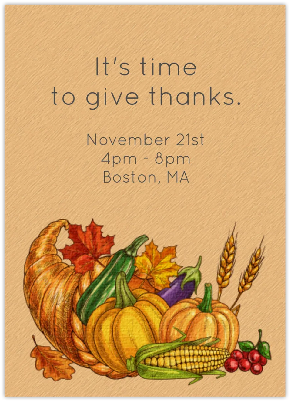 Thanksgiving Cornucopia card