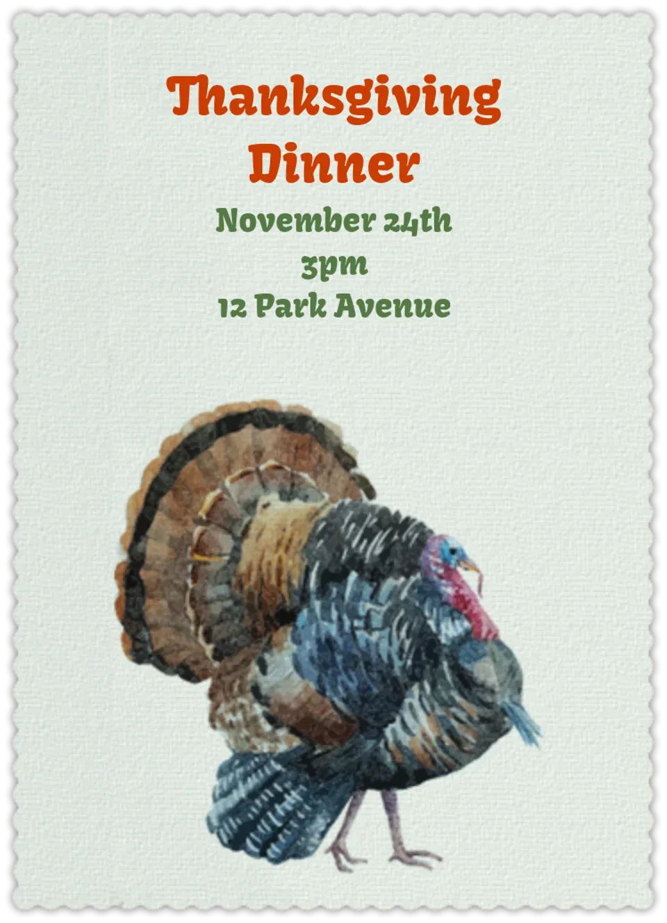 Tom Turkey card