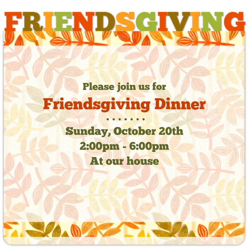 Friendsgiving Pattern card