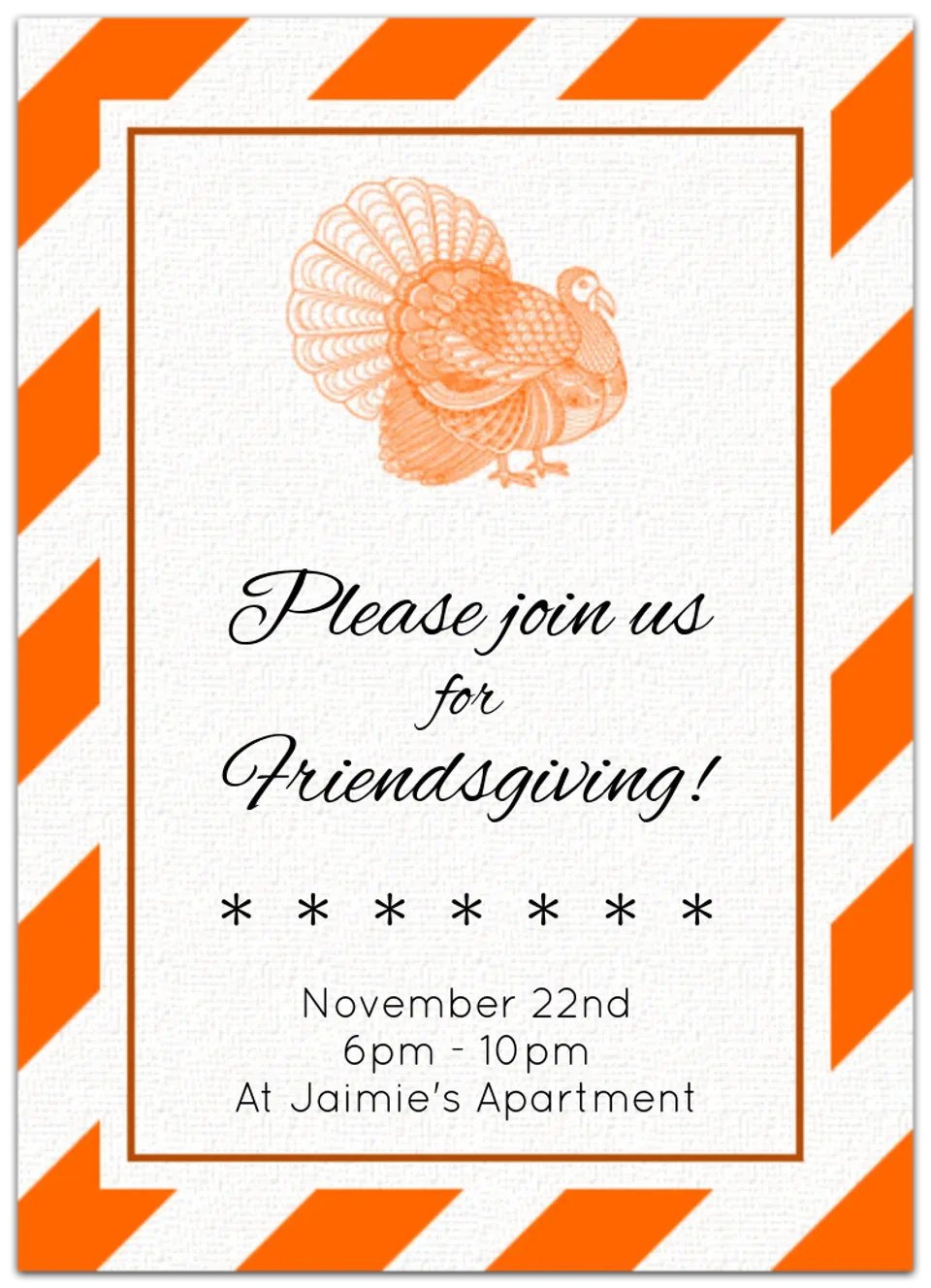Friendsgiving Stripes card