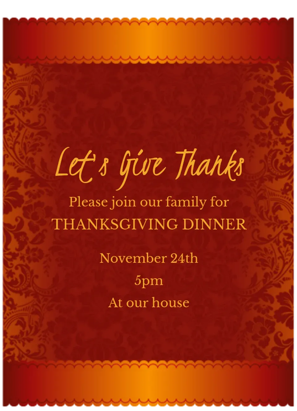 Formal Thanksgiving card