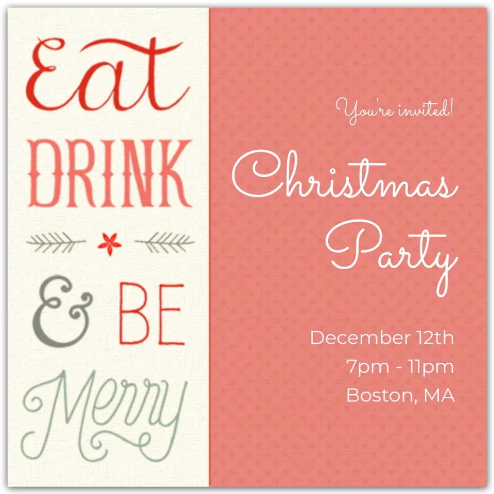 Eat, Drink & Be Merry card