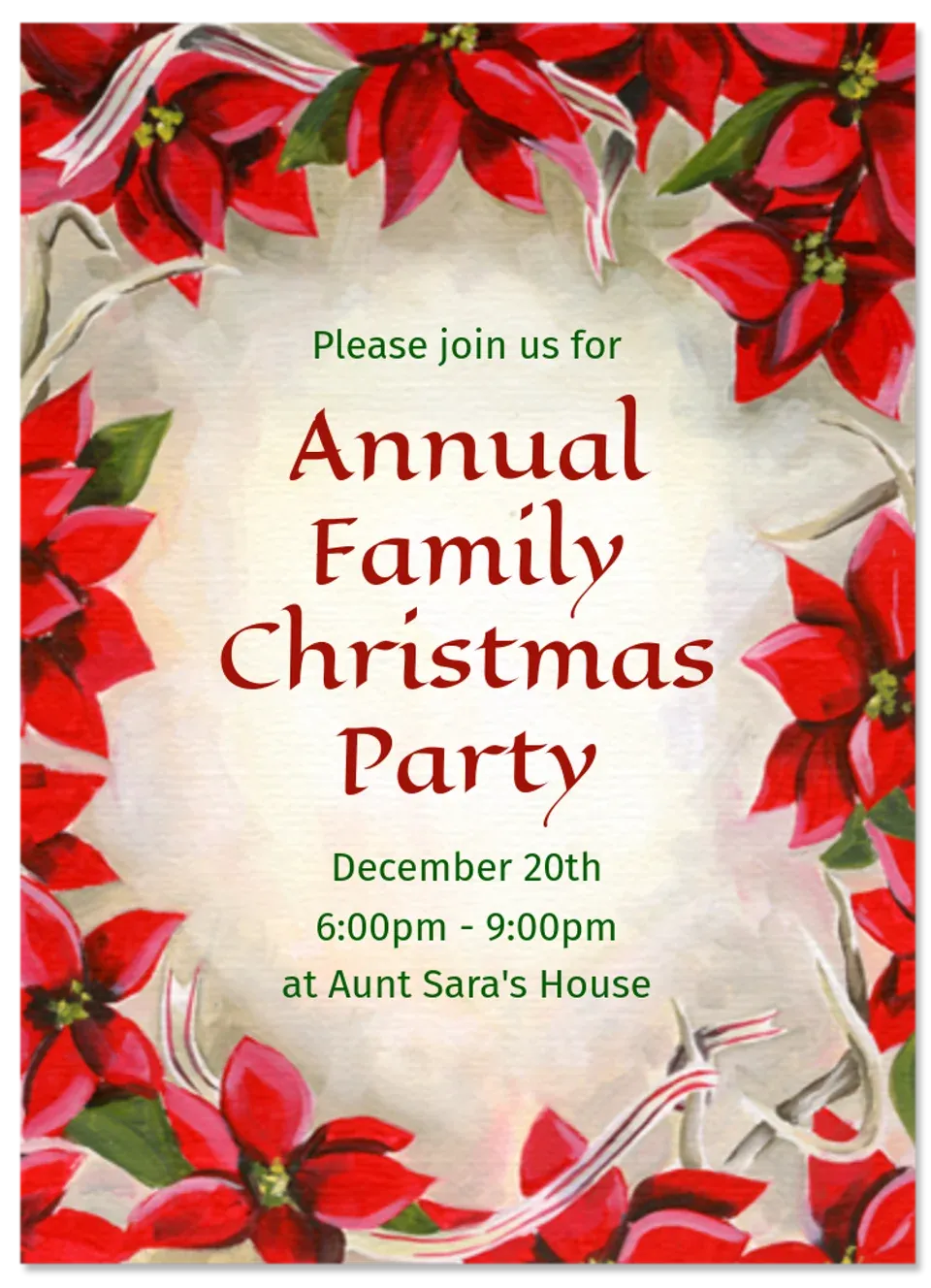 Poinsettia Floral card