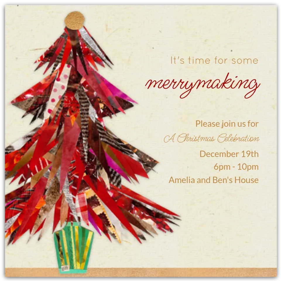 Christmas Tree Collage card