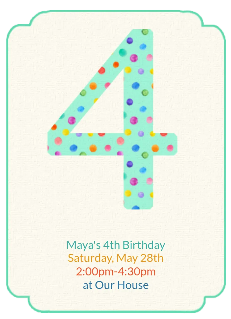 4th Birthday Dots card