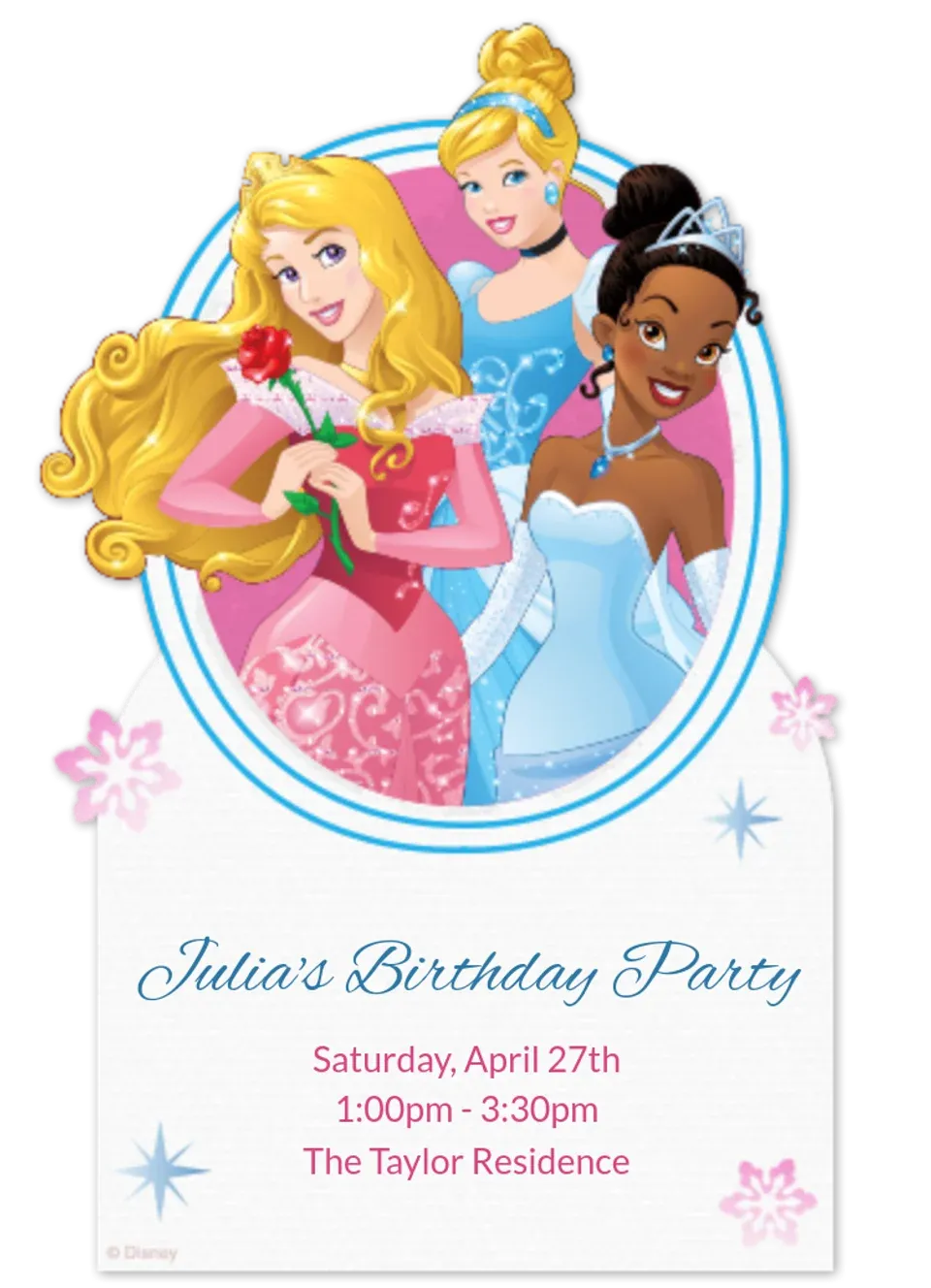 Disney Princess Winter card