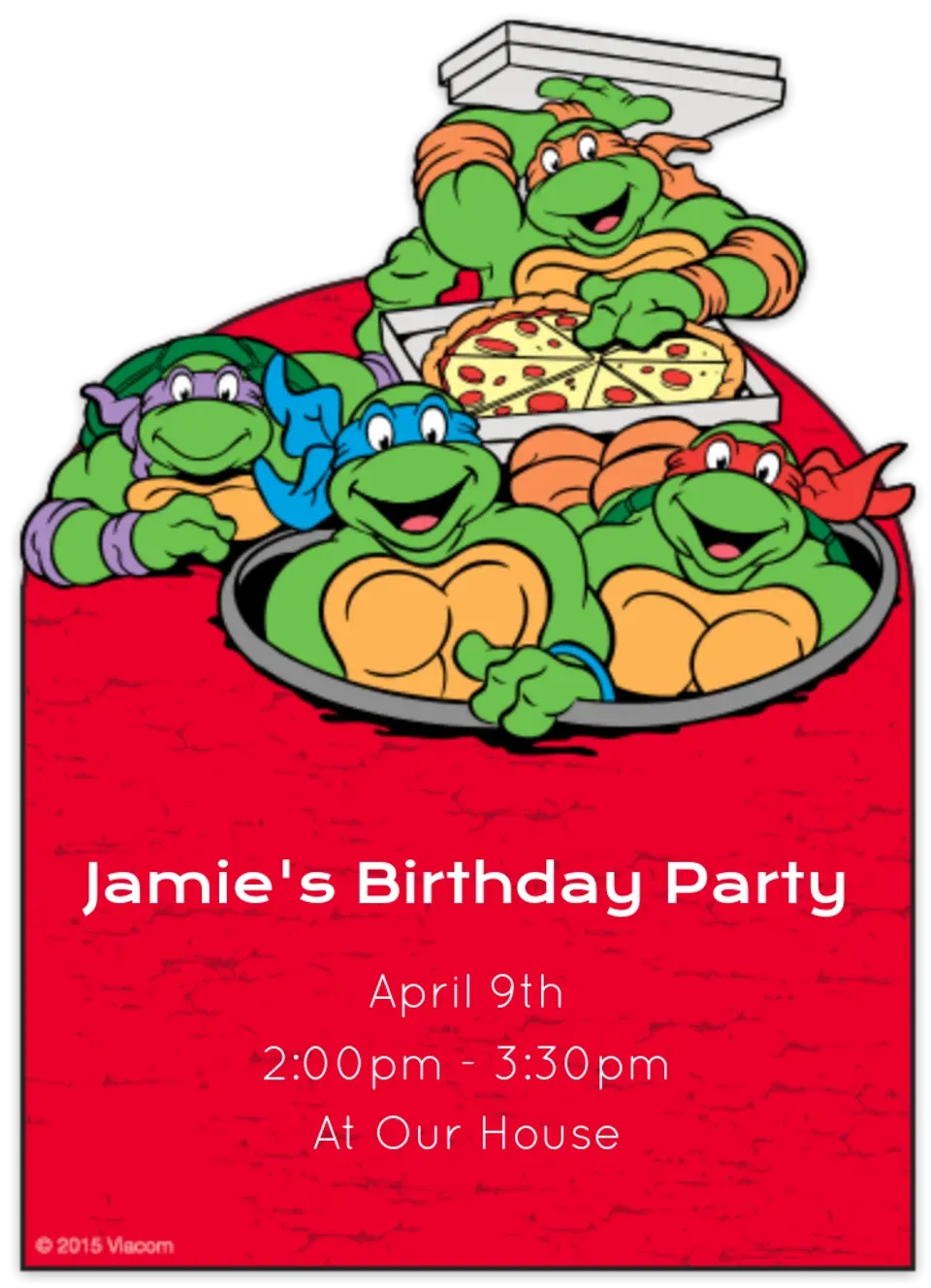 TMNT Classic Pizza Party card