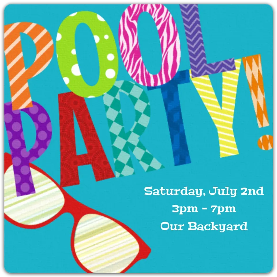 Colorful Pool Party card