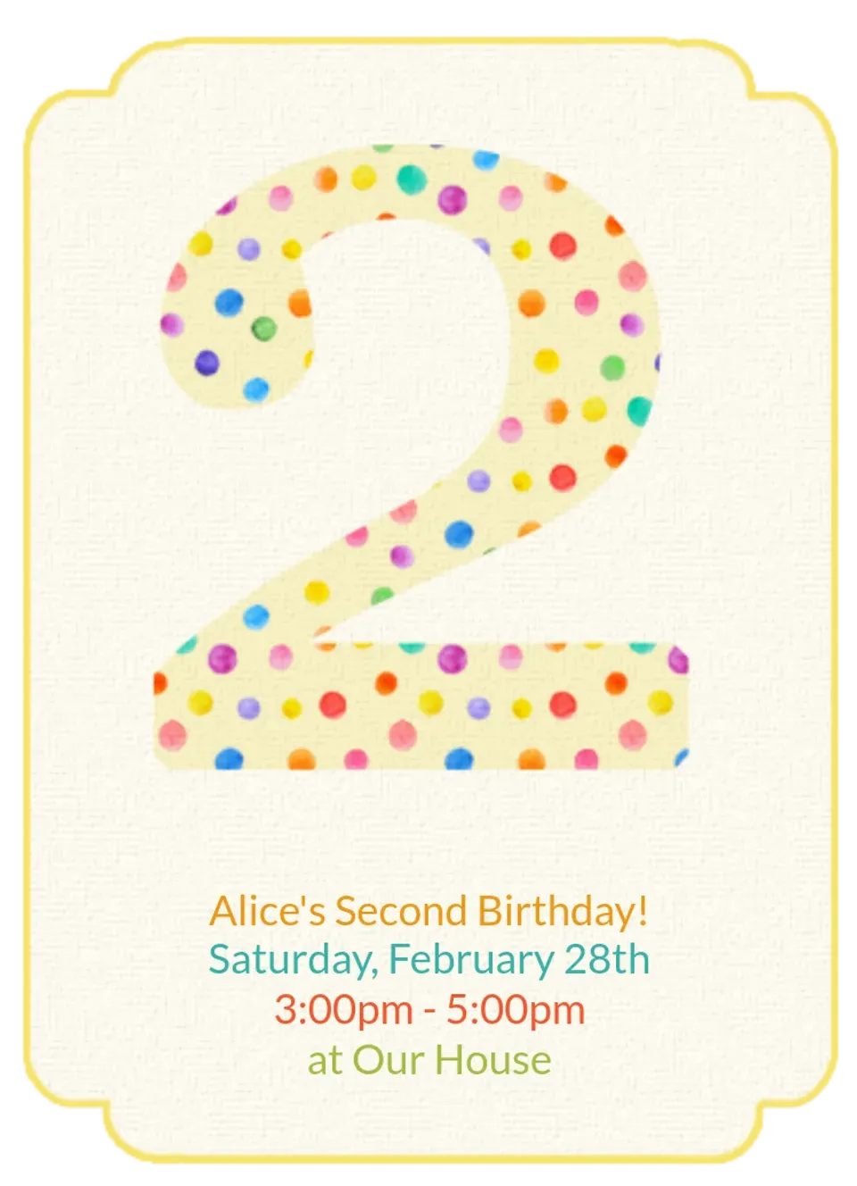 2nd Birthday Dots card