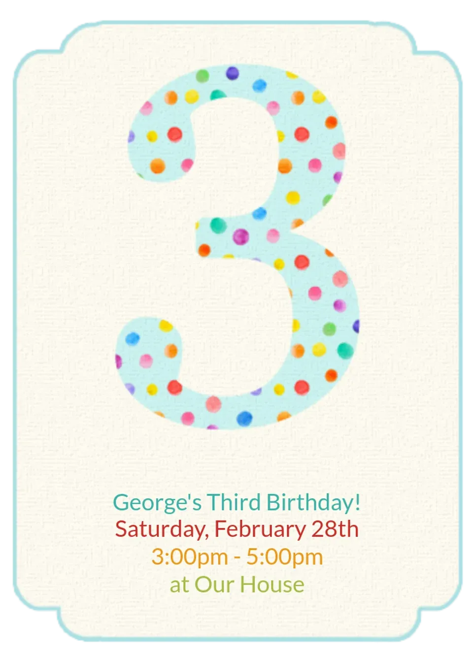 3rd Birthday Dots card