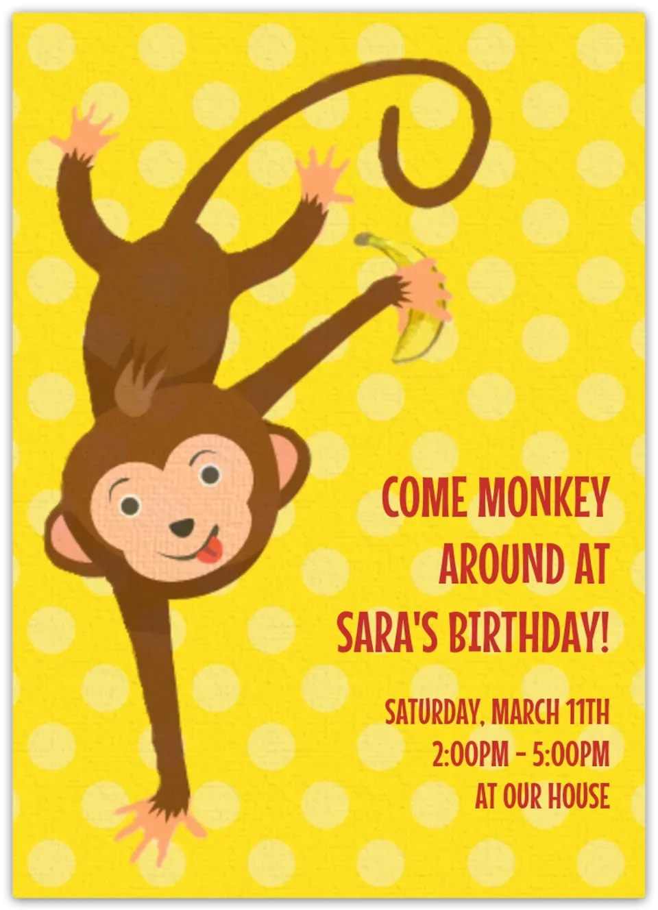 Baby Monkey card