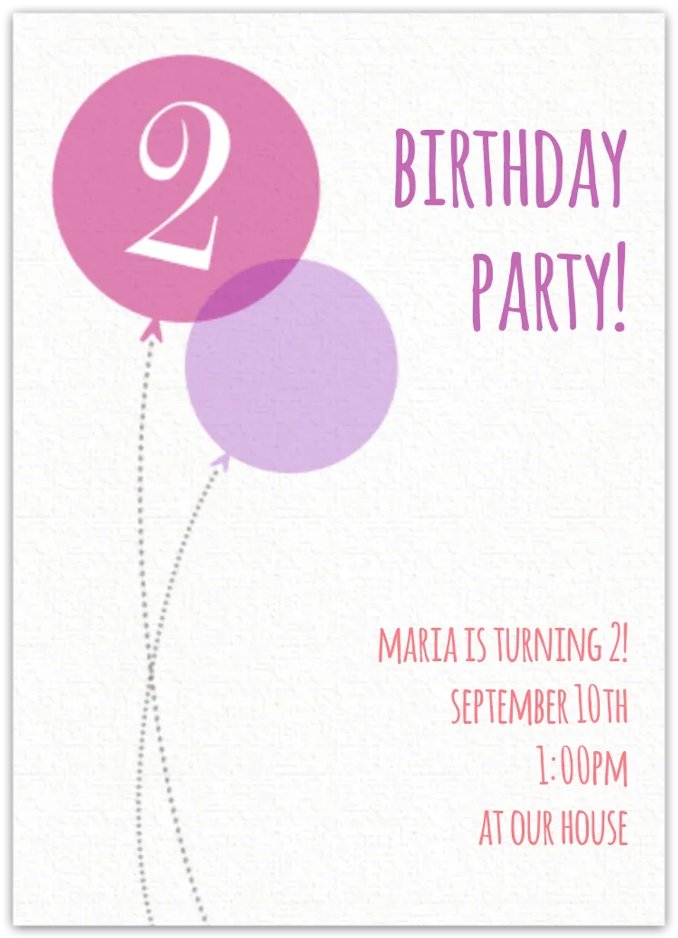 Pink Milestone Second Birthday card