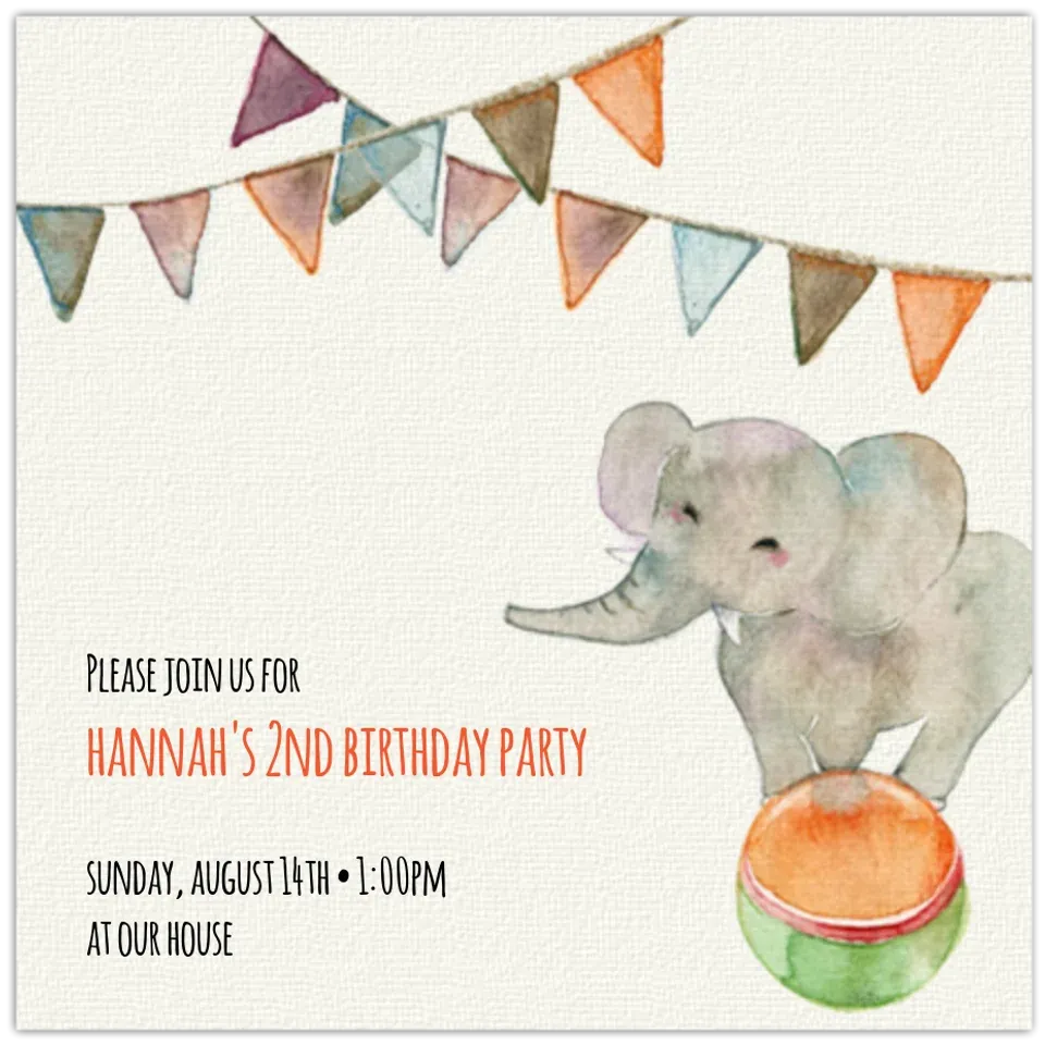 Baby Circus Elephant card