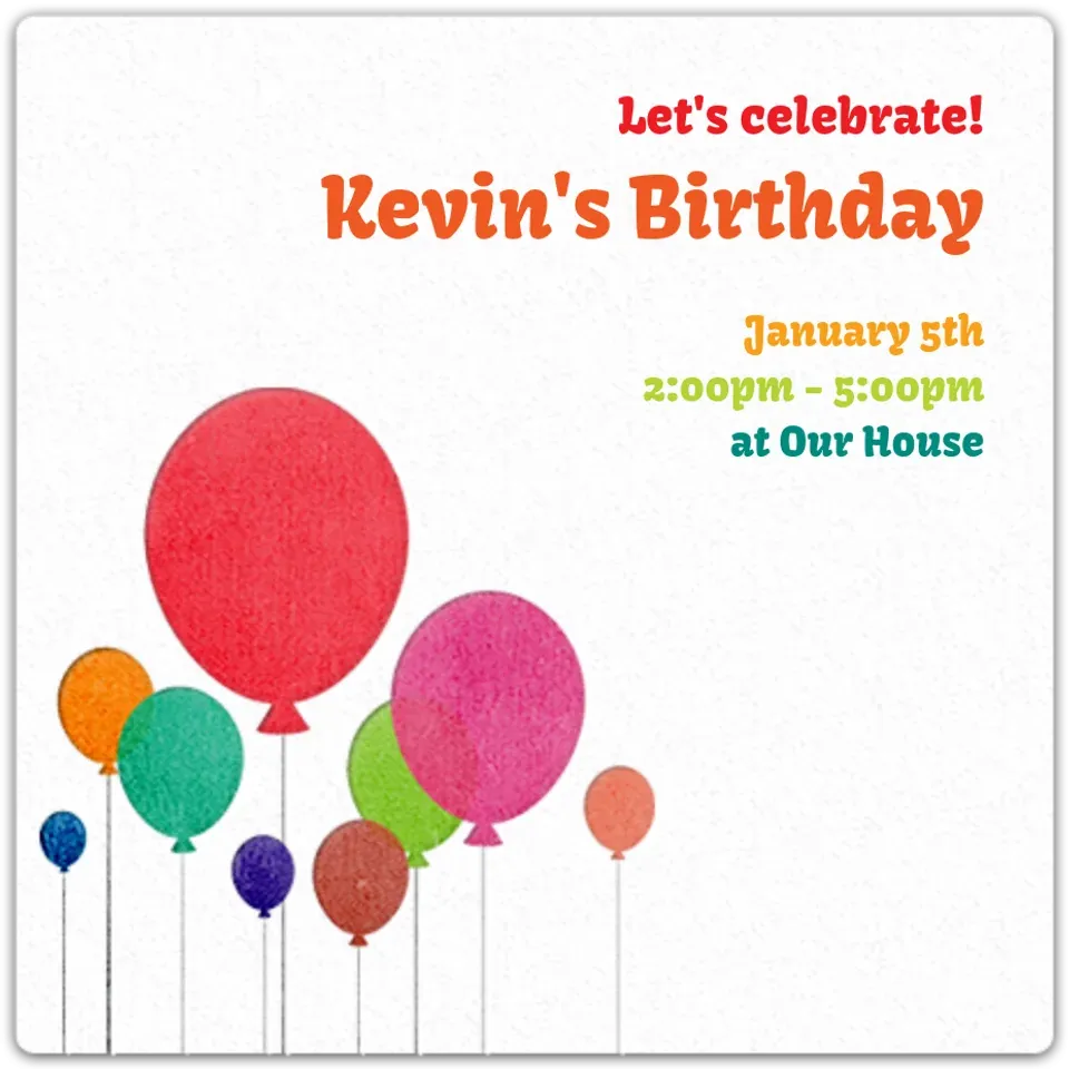 Colorful Balloons card