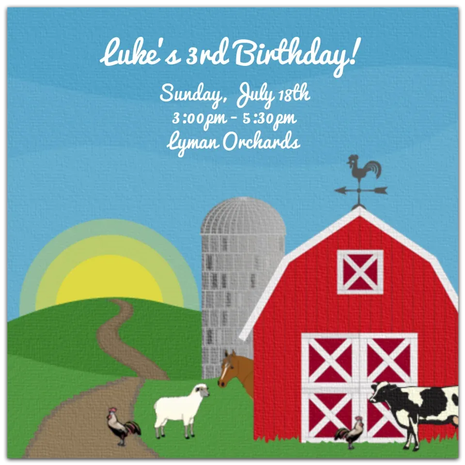 Barnyard Animals card