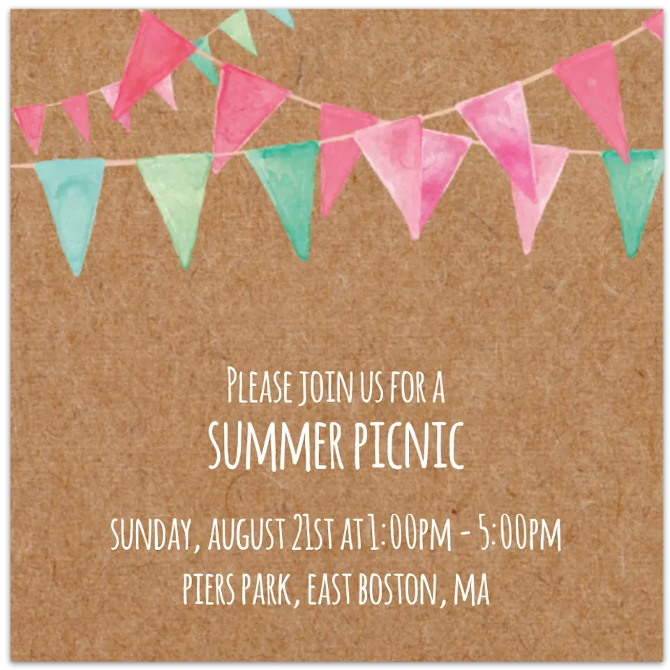 Modern Summer Picnic card