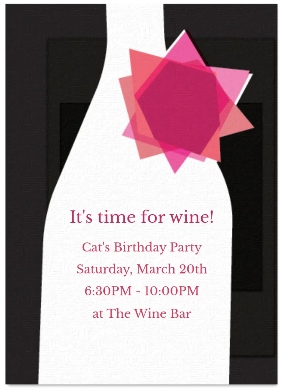 Chic Wine Bottle card