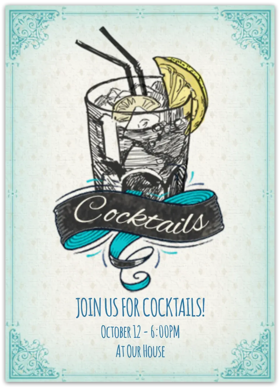 Vintage Cocktails card