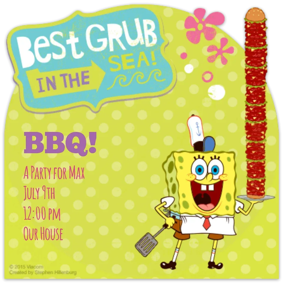 SpongeBob Barbecue card