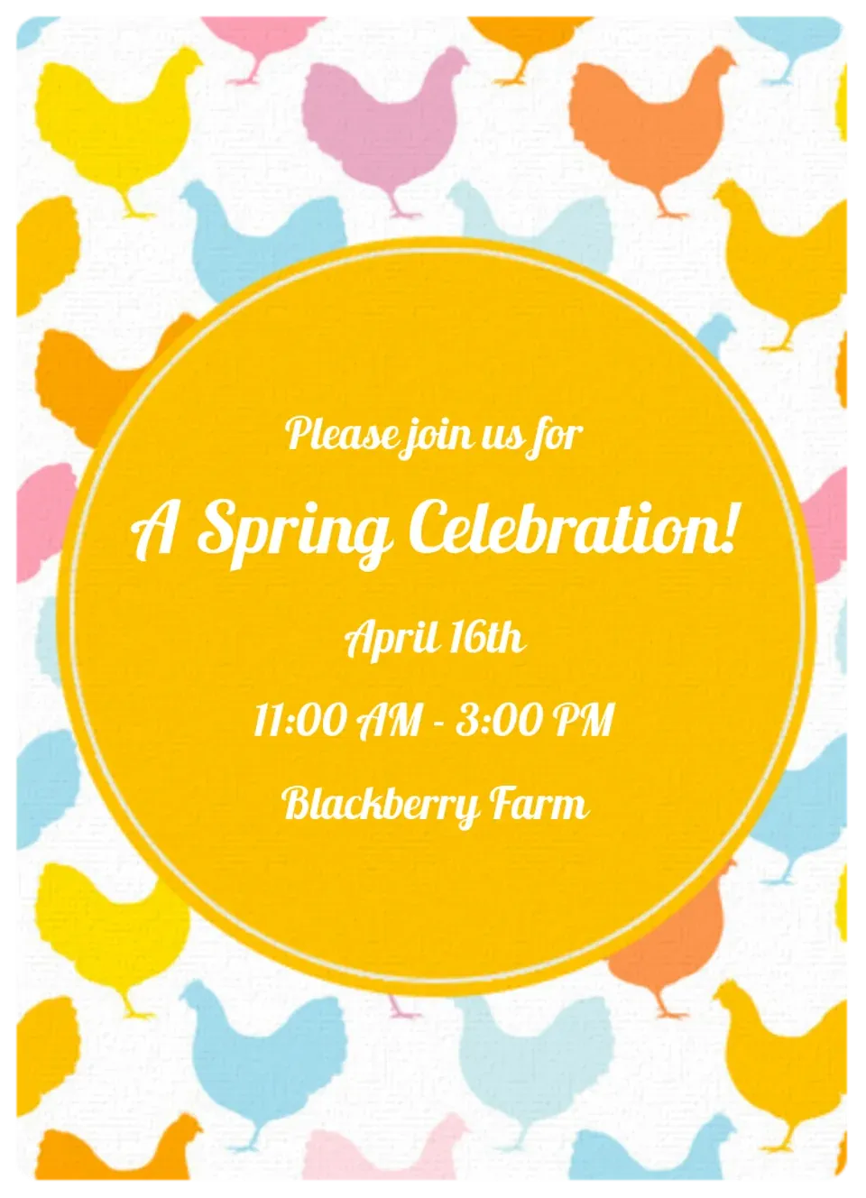 Chicken Pattern card