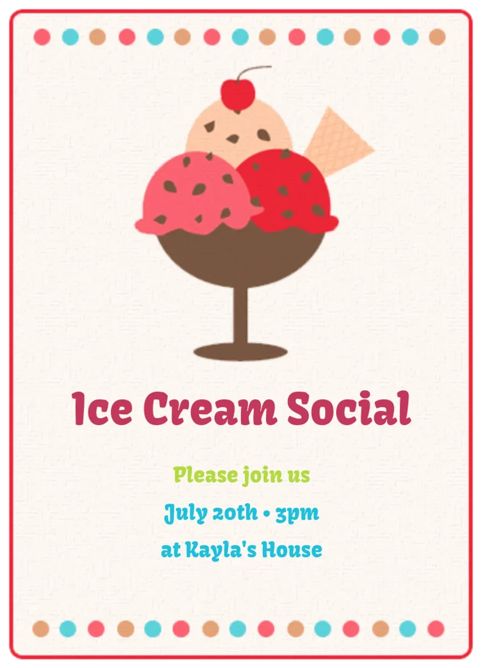 Ice Cream Social Dots card