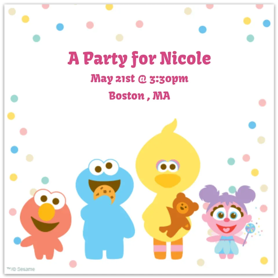 Baby Sesame Street Pals card