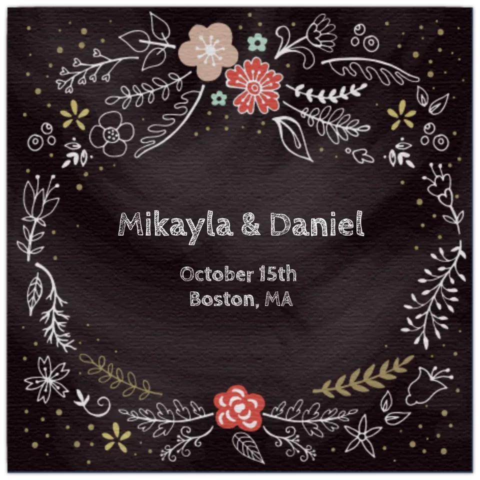 Chalkboard Bridal Shower card