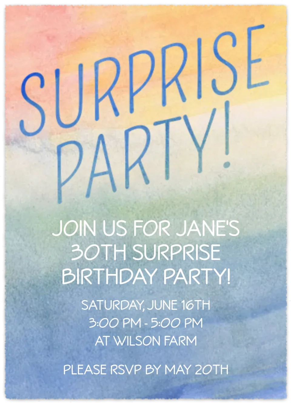 Watercolor Surprise card