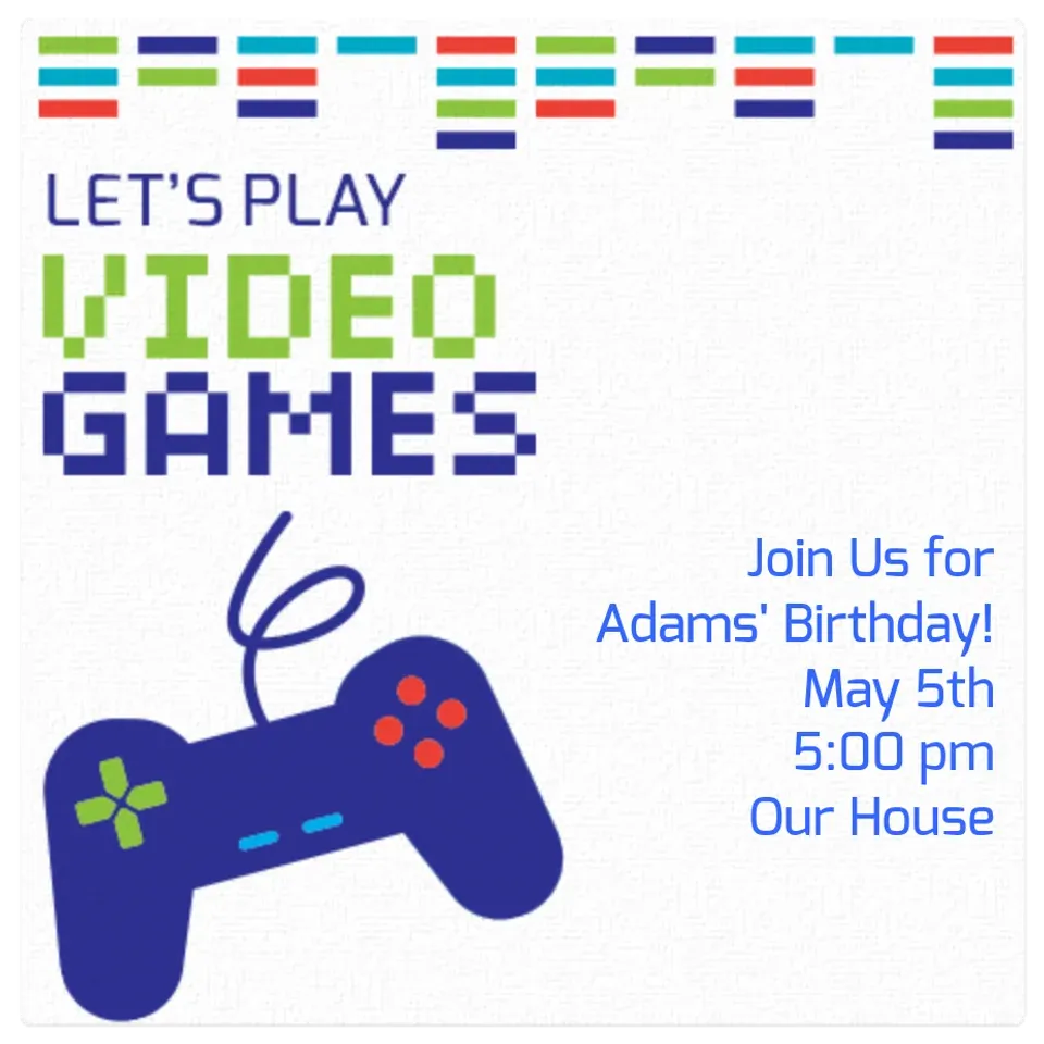 Blue Game Controller card