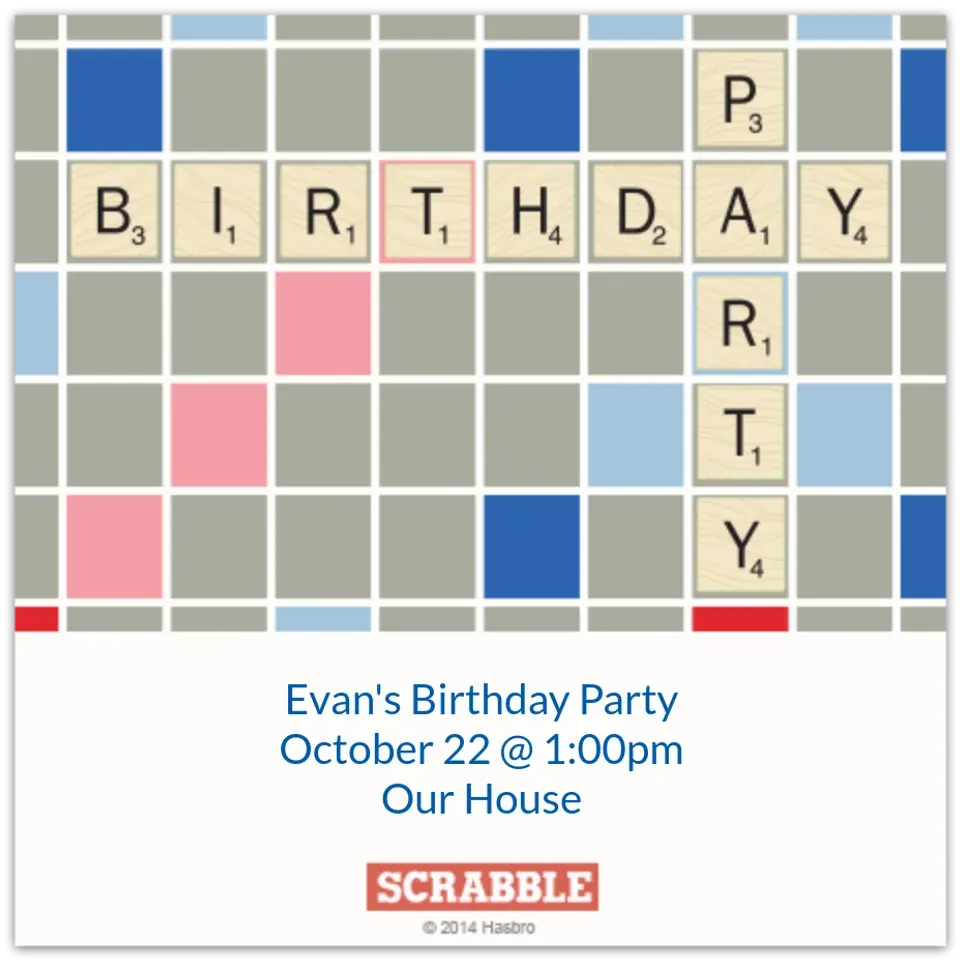 Scrabble Birthday card