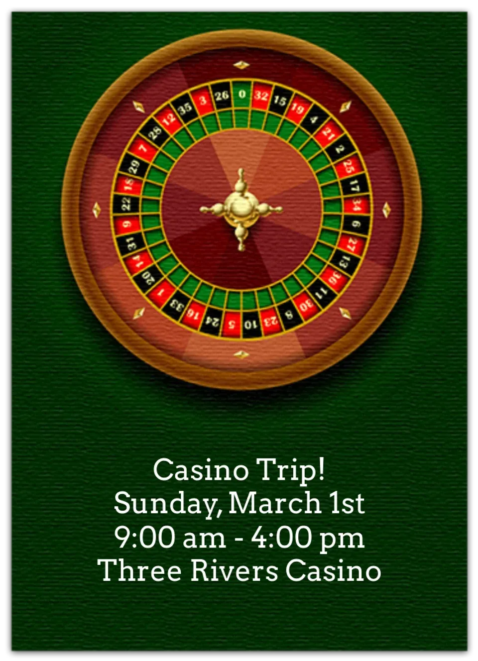 Roulette card
