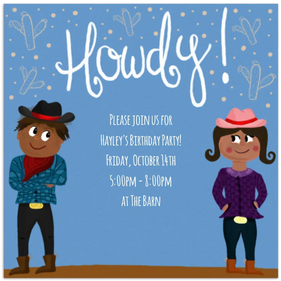 Cowboy & Cowgirl card