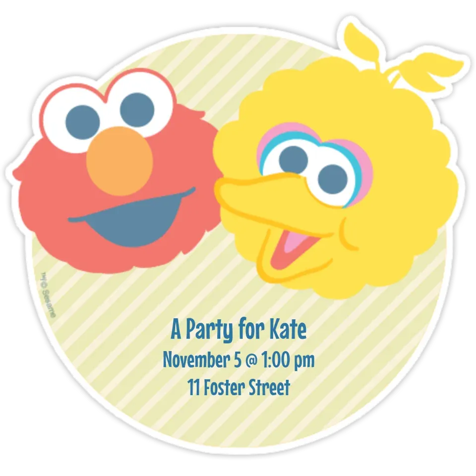 Baby Elmo and Big Bird card