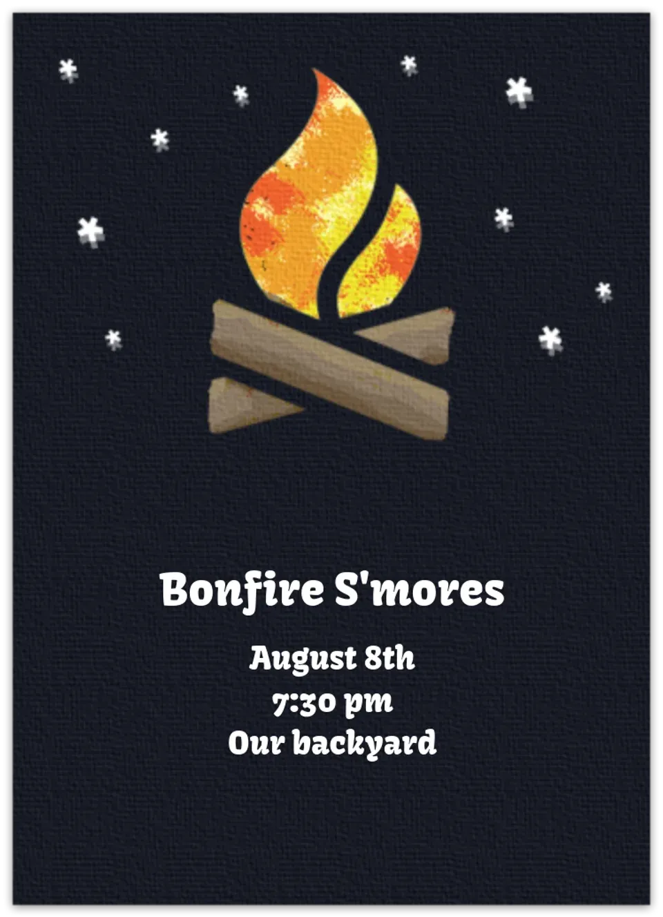 Bonfire card