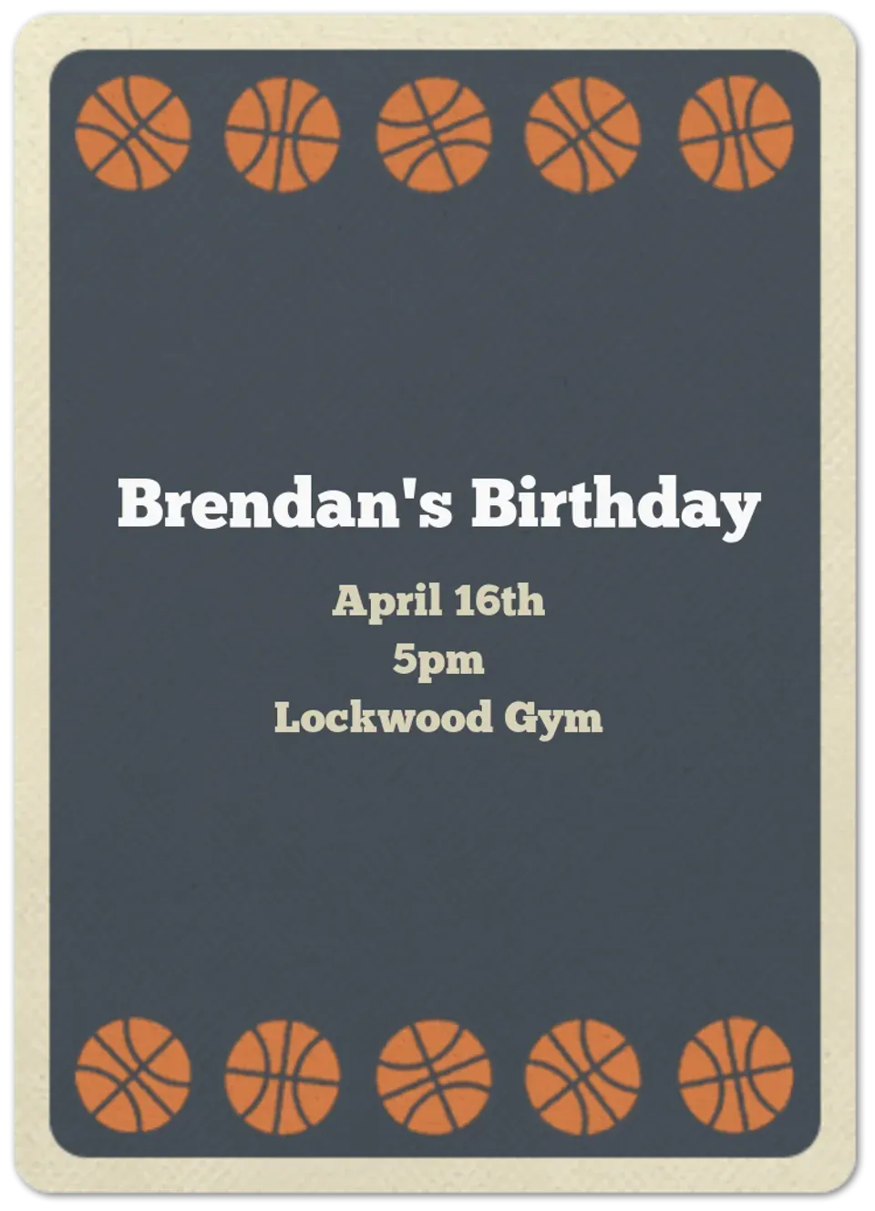 Basketball Border card