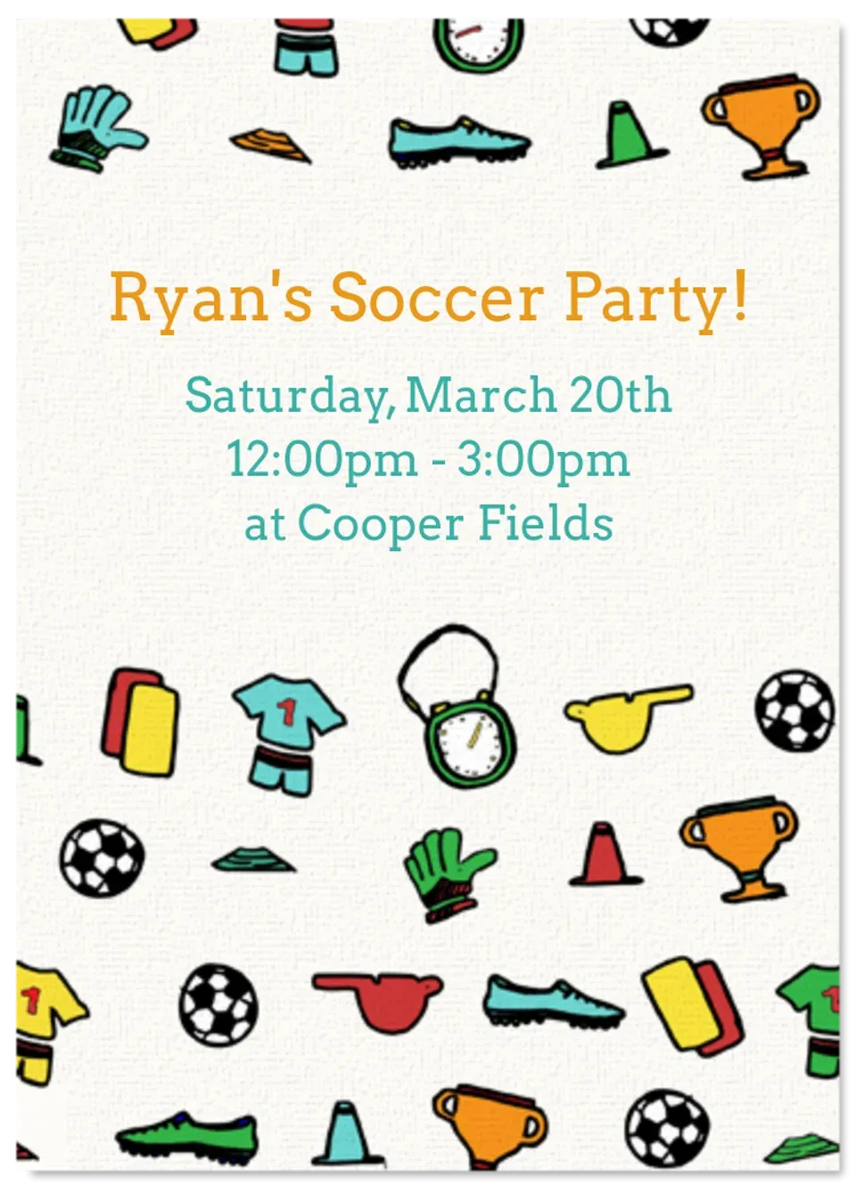 Soccer Party card