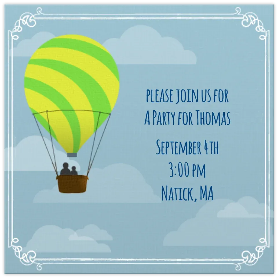 Hot Air Balloon Ride card