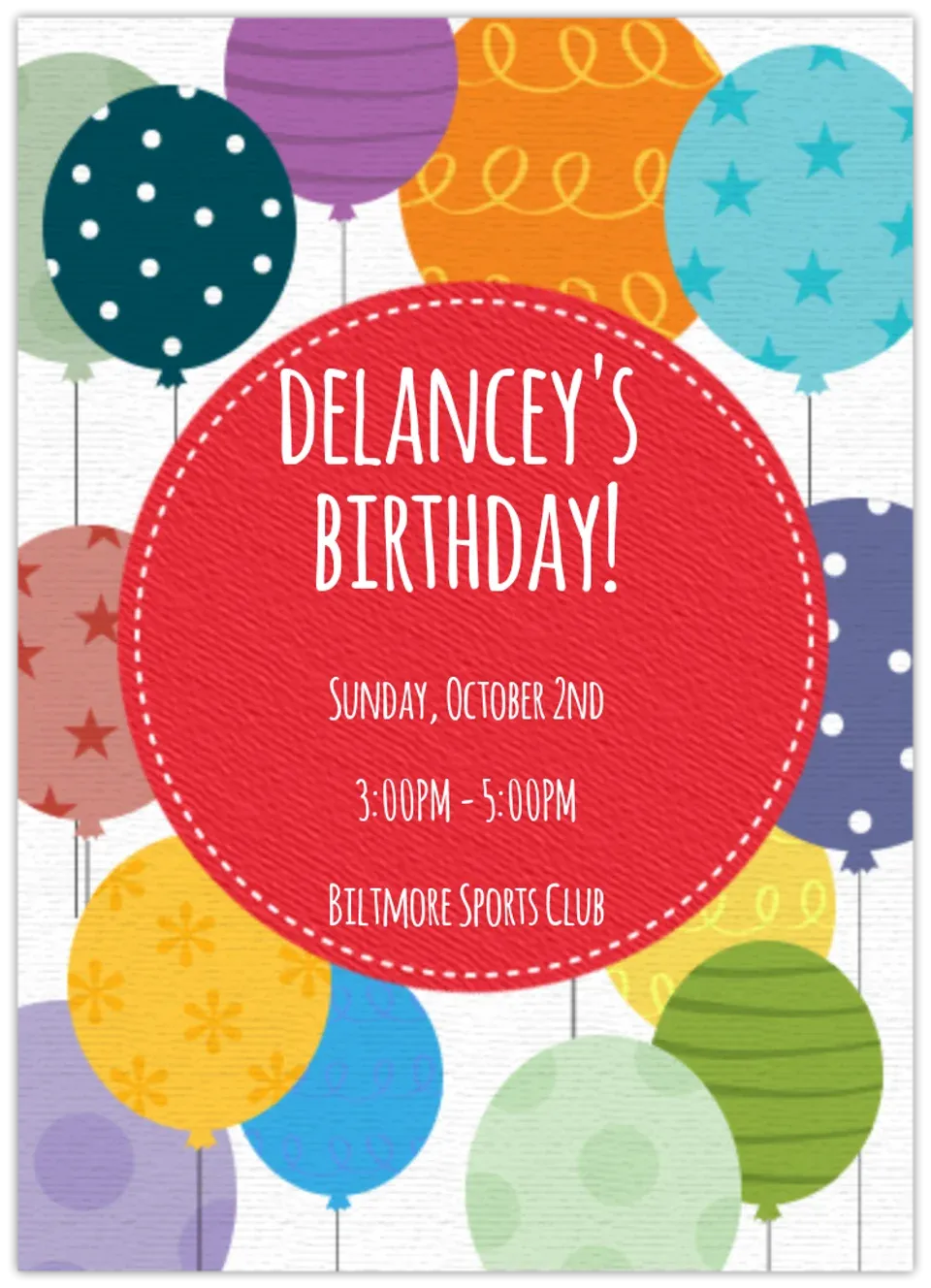 Balloon Celebration card