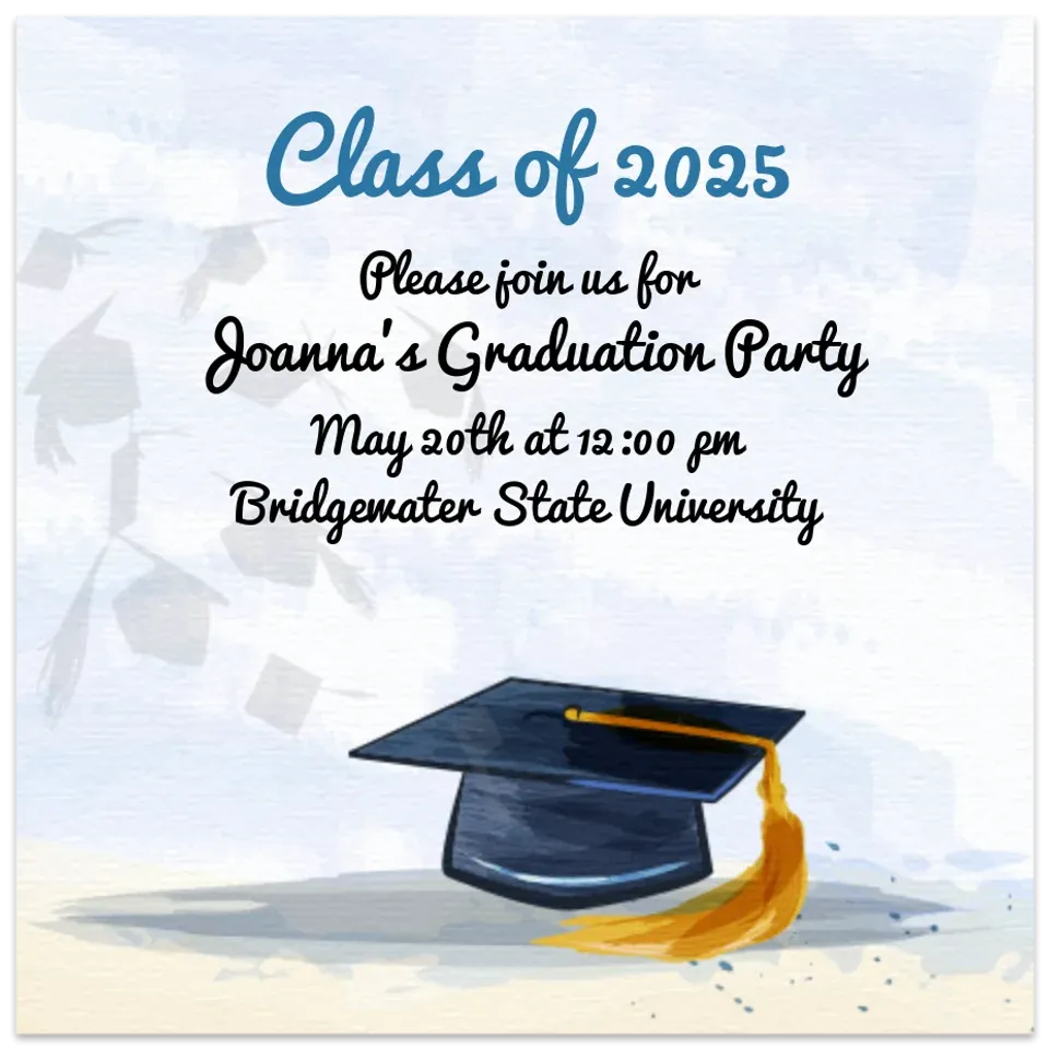 Watercolor Graduation Cap card