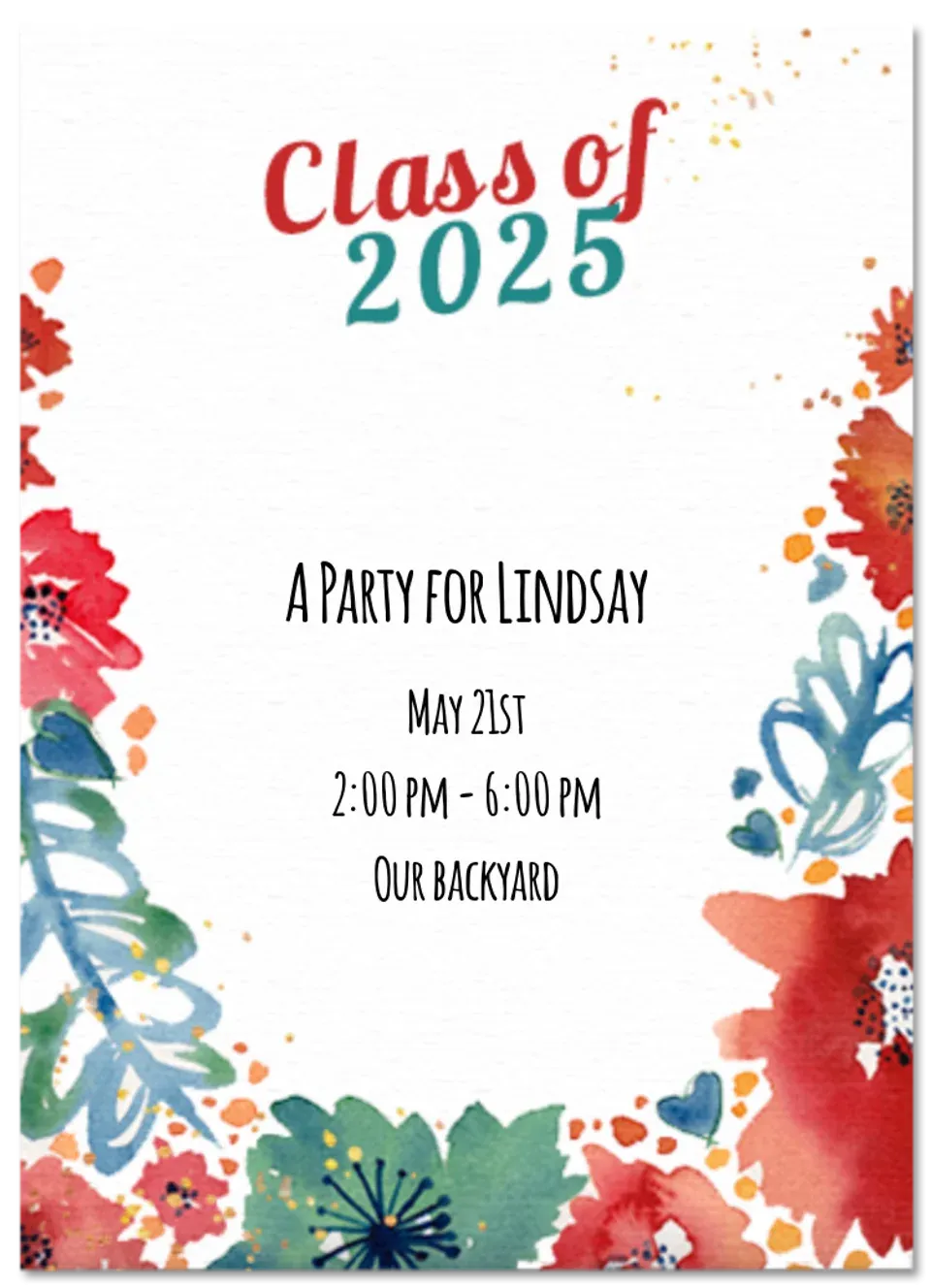 Floral Graduation card