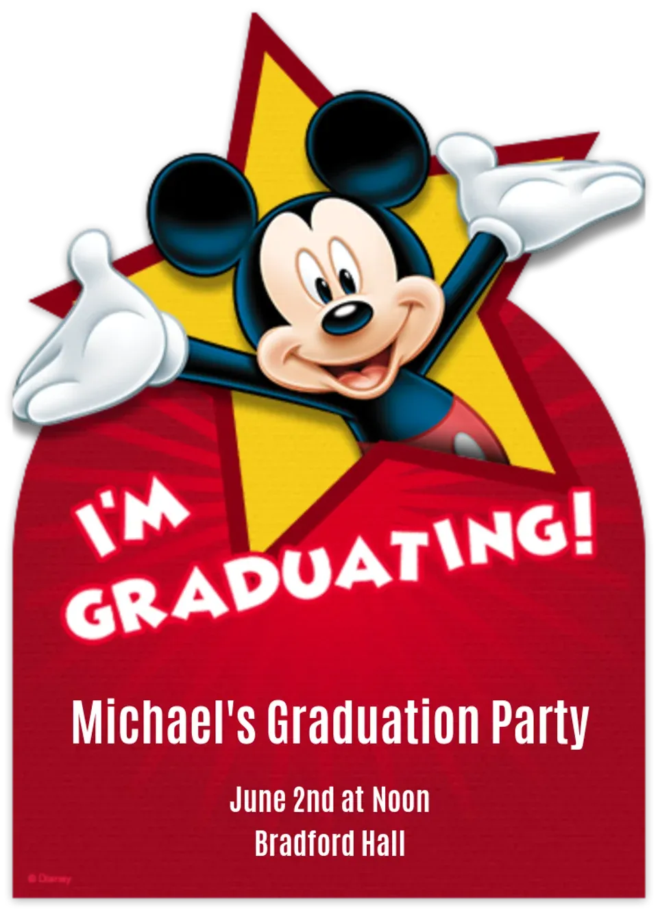Mickey Graduation card